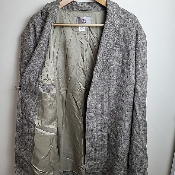 The Territory Ahead XXLL Mens Brown 100% Silk Knit Blazer Sport Coat Jacket - Picture 9 of 10
